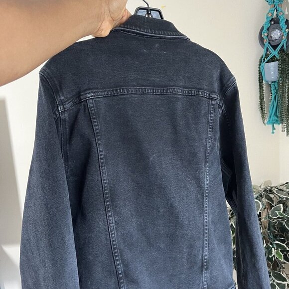 Cotton Citizen Trucker Denim Jean Jacket Womens Size XL Black - Picture 2 of 6